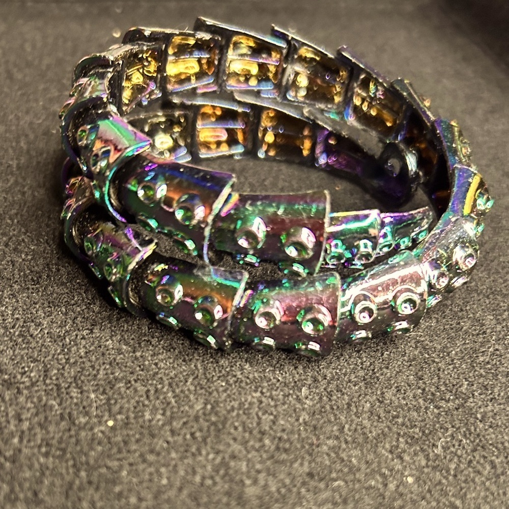 Unique-tentacle wrap bracelet- metallic Iradescent bracelet